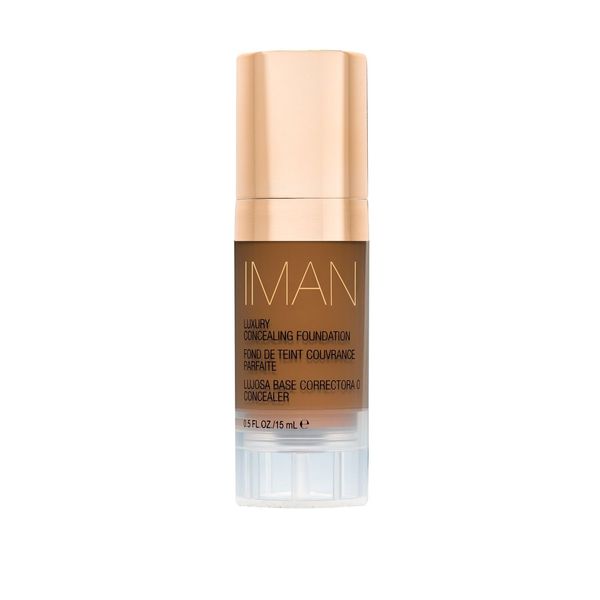 IMAN Cosmetics Luxury Concealing Foundation, Deep Skin, Earth 4, 0.5 Oz