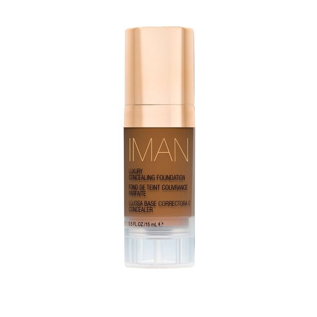 IMAN Cosmetics Luxury Concealing Foundation, Deep Skin, Earth 4, 0.5 Oz