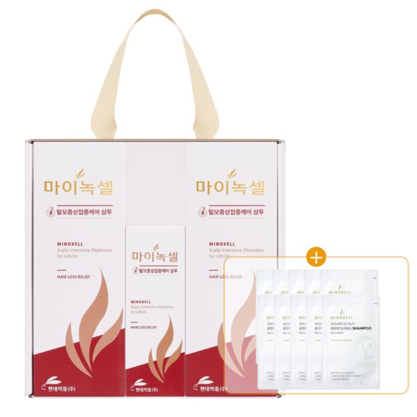 Hyundai Pharmaceutical Mynoxel Hair Loss Relief Shampoo 3-piece set 400ml x 2 + 100ml x 1 (gift set + shopping bag included)