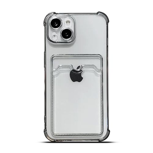 Tuokiou Clear Wallet Phone Case for iPhone 13, Upgrade Clear Card Slot Case, Slim Fit Protective Soft TPU Shockproof Wallet Case with Cute Card Holder Pocket for Apple iPhone 13 6.1inch (Black)