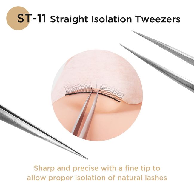 LASHVIEW Lash Tweezer, Vetus Straight Pointed Eyelash Tweezers for  Profissional Grafting Eyelash Extension, Stainless Steel Needle Nose  Tweezers for