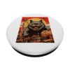 Angry Cat Woodblock Style Sunset PopSockets Swappable PopGrip