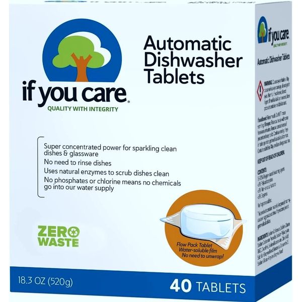 Dishwasher Tablets Natural Dish Cleaner Detergent Dishwashing Soap Tabs - 40 pcs