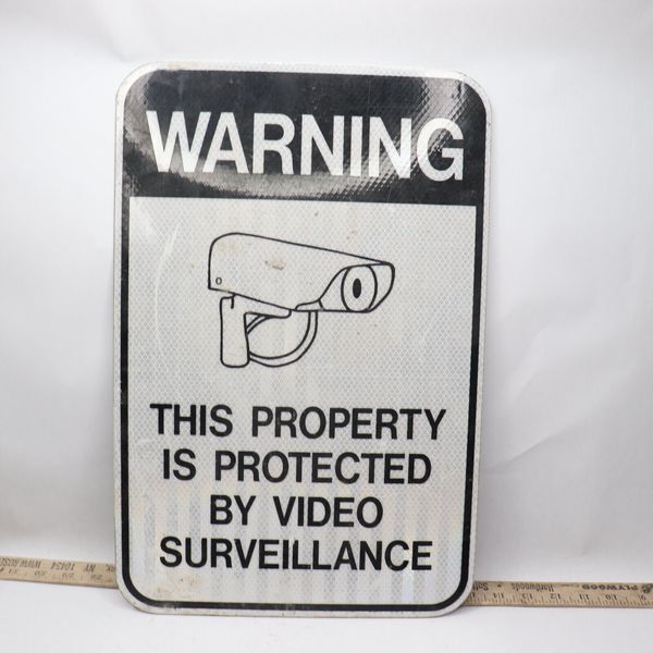 Security Camera Sign Video Surveillance Theft Deterrent Protect 12" x 18"