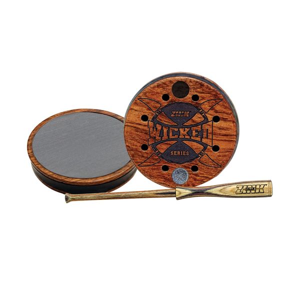 Zink Wicked Series Hunting Pot Turkey Call | Wood/Acrylic Durable Weatherproof Traditional Design Hand-Tuned Soft Close-Range Calling, Slate