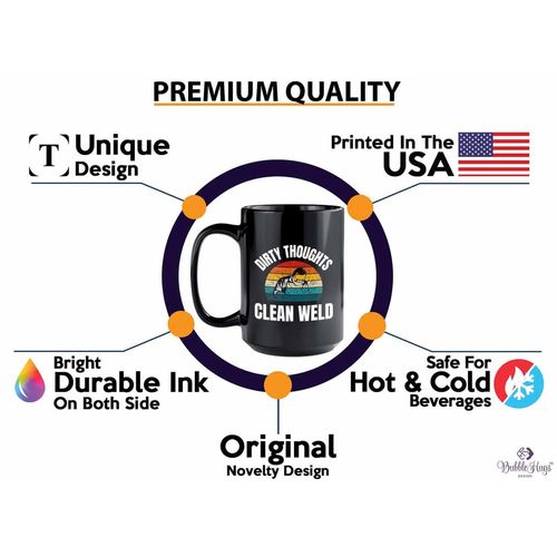 Flairy Land Welder Coffee Mug 15oz Black - Clean Weld - Welding Gift For Dad Granpa Mechanic Engineer Metalworker Steelworker Craftsman Ironworker Repairman