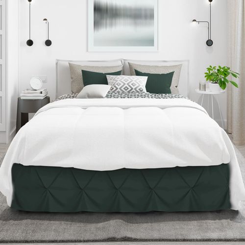 Nestl Forest Green Bed Skirt Cal King Size, Pinch Pleat Cal King Bed Skirt, 14" Drop Cal King Bedskirt, Hotel Quality Bed Skirts, Microfiber Bedskirt for Cal King Bed, Forest Green Cal King Bed Skirt