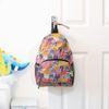 ECO CHIC Lightweight Foldable Water Resistant Mini Backpack Folds Into Pouch for Storage (Ditsy Black)