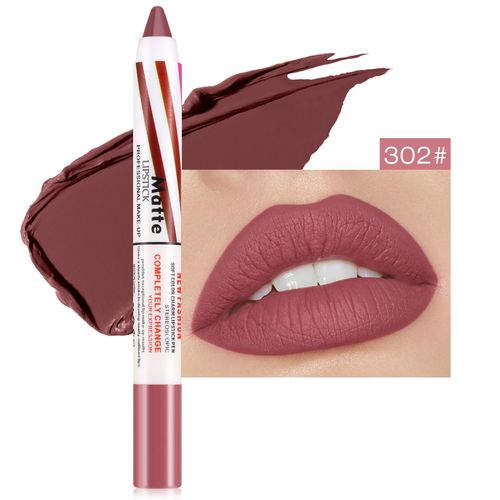 Boobeen Opaco Lipstik Matita Labbra Crayon Stick trucco, non sbavare opaco piena copertura colore delle labbra liscia cremosa penna labbra per le donne, Lip Liner Set con Sharpner