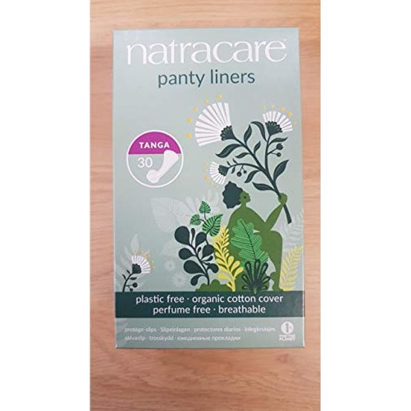 Natracare Organic and Natural Tanga Panty Liners, Thong Style, 30 Count, 3 Boxes (90 Liners Total)