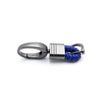 Blue Leather Braided Strap Keychain Key Holder Alloy Key Chain Ring Accessories