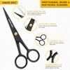 5" Professional Beard & Mustache Scissors Set with Beard Comb & Mustache Comb – 