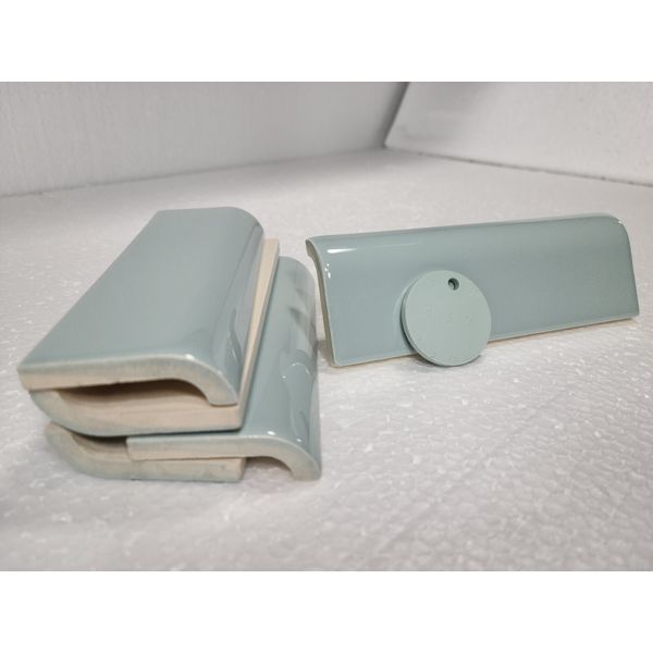 Seafoam Green Ceramic Tile Mud Cap Backsplash Subway Mudcap Mid Century Modern