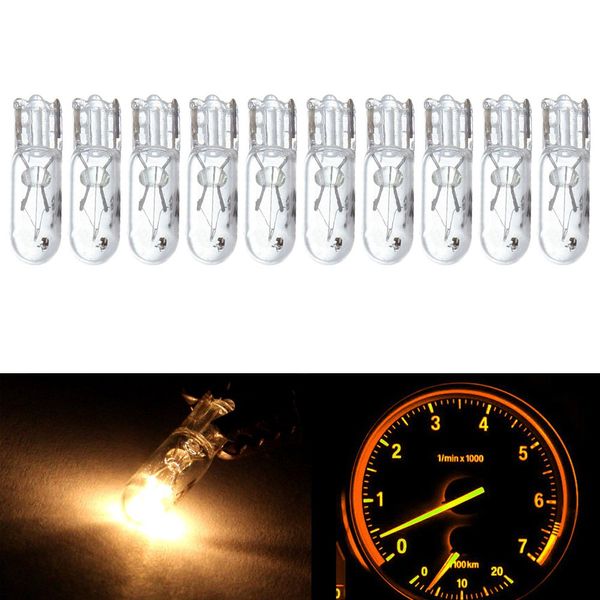 cciyu T5 Wedge 37 58 70 73 74 White 12V 1 LED Car Auto Dashboard Gauge Side Light Bulb Lamp (Warm white)