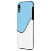iPhone XR GEOMETRIC TWO TONE WAVE PATTERN BABY BLUE AND WHITE Case