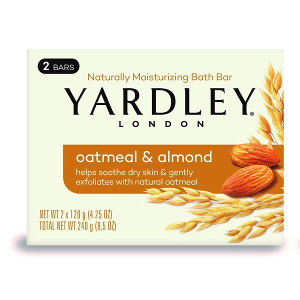 Yardley 5587101.2x5 Oatmeal and Almond Naturally Moisturizing Bath Bar (Pack of 5)