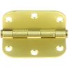 (5 Pack) 3 inch Round Corner 5/8 inch Radius Hinge - Polished Brass B1550