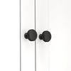 LONTAN 5 Pack Black Knobs for Cupboard Knurled Black Drawer Knobs Aluminium Alloy, Single Hole Kitchen Cupboard Handles