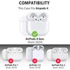 MyGadget Case [Marble Pattern] Compatible with Airpods 4 (2024) - Qi Compatible - Protective Case - Robust & Shockproof Bumper - Marble White