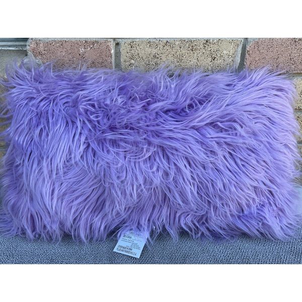 At Home Decorative Pillow For Sofa Or Bed Lavander Plush Fur 5