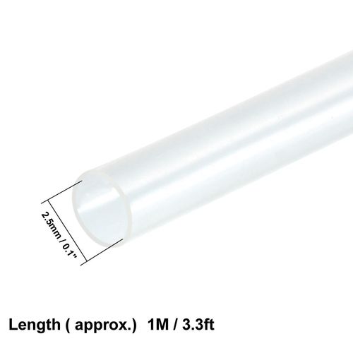 sourcing map Heat Shrink Tubing 2.5mm Dia 2:1 Heat Shrink Tube Wrap Cable Sleeve 1m Clear