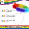 AKH® Pride Angel Halo | Rainbow Unisex Multi-Colour Headband | One Size Adult | LGBTQ+ Angel Halo Headband | Feather Angel Hair Ring for Rainbow Pride Costume Headband & Pride Party Supplies