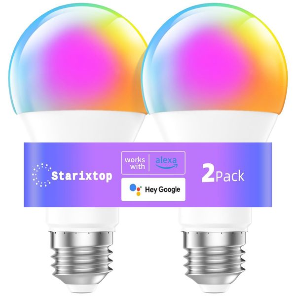 Smart Light Bulbs, RGB+WW Color Changing Light Bulbs, A19 LED Light Bulb, Mus...