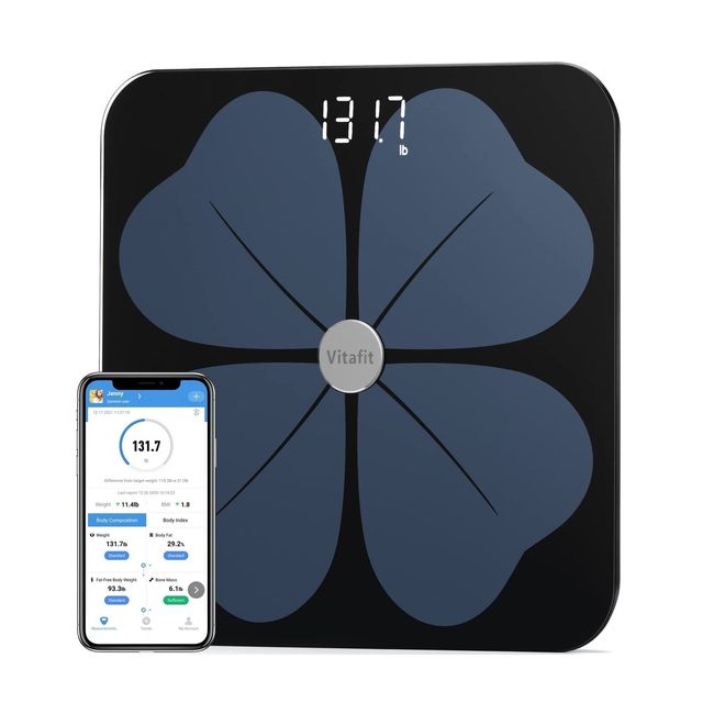 Vitafit Smart Body Fat Weight Scale for Body Composition Monitors, Weighing P...