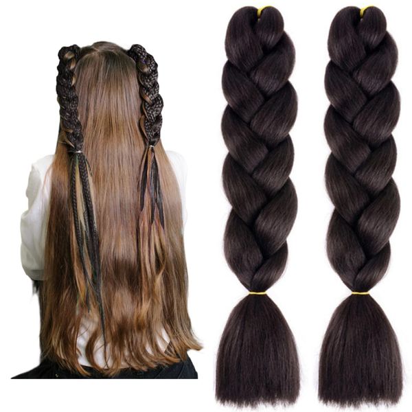 Traziewell Crochet Hair Extensions for Black Women Hair Extensions Pre Stretched Braiding Hair Pieces for Box Braids Long High Temperature Synthetic Hair Extension for Crochet Twist 1807