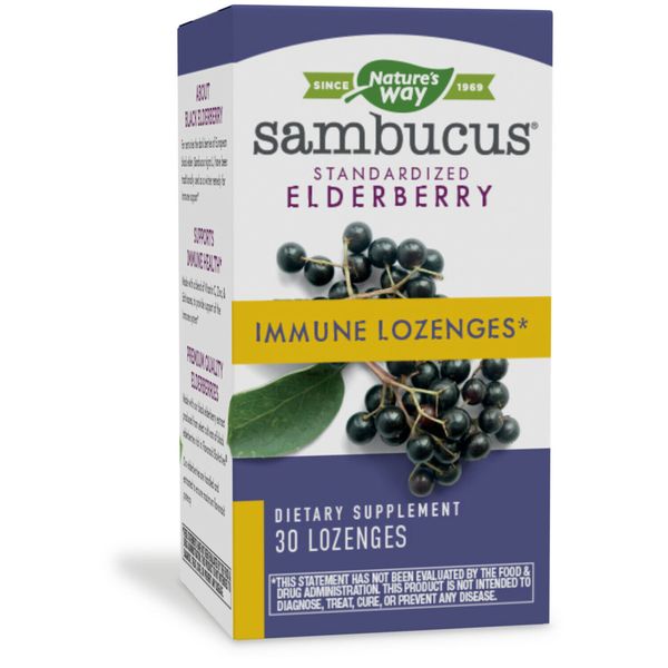 Nature's Way Sambucus Immune Elderberry Lozenges with Echinacea, Zinc, and Vitam