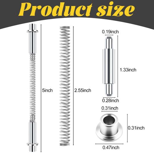4 Pack Storm Door Hinge Pin Kit, Including 8PCS Aluminum Hinge Pins, 8PCS Bushing Caps, 4PCS Steel Springs, Hardware Kit Storm Door Replacement Parts with Hinges for Croft Doors or Other Storms Doors