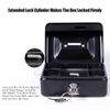 Steel Cash Box Safe with Lock 2 Keys, black