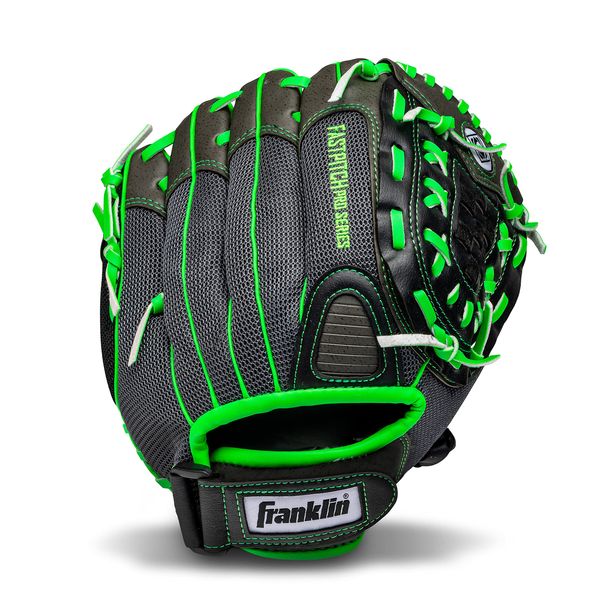 Franklin Sports Softball Glove - Windmill Fastpitch + Slowpitch Softball Glove - Green Softball Mitt - Right Hand Throw Adult + Youth - 12", Lime