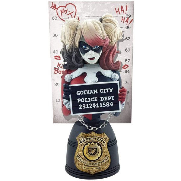 Cryptozoic DC Comics Harley Quinn (Red & Black Edition) Mugshot Bust