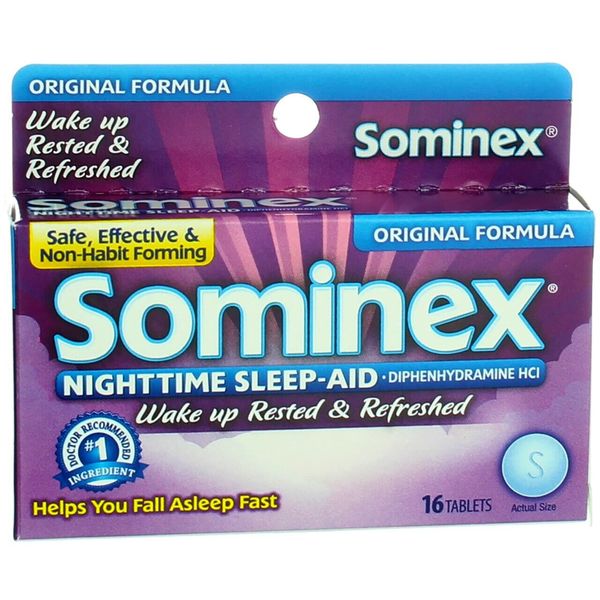 3 Pack Sominex Original Formula Nighttime Sleep Aid, 25 mg, 16 Ct