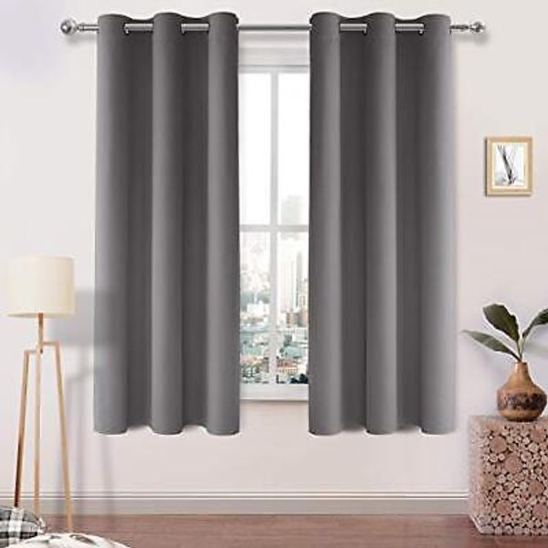 Room Darkening Blackout Curtains Thermal Insulated Curtain For Bedroom Grommet W