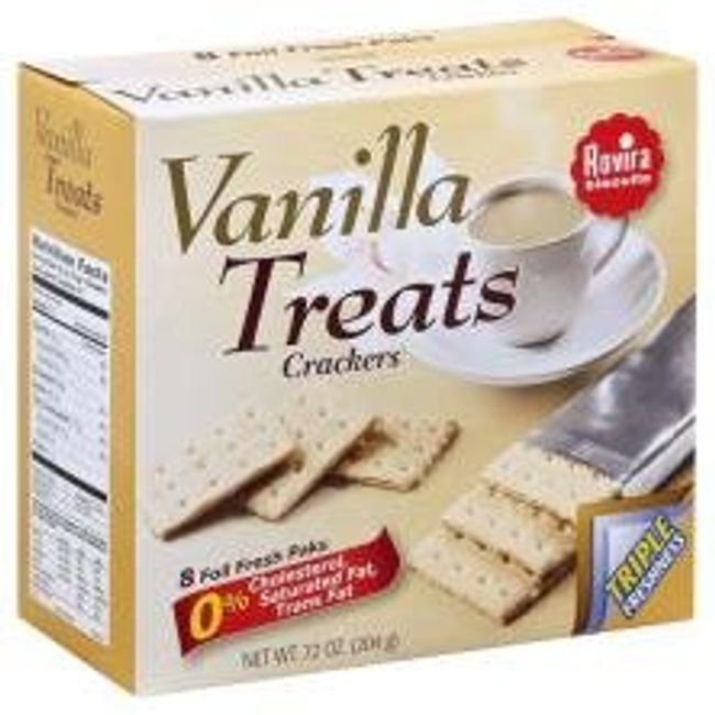Rovira Export Sodas - Vanilla Treats Crackers (8 foil fresh packs/box) - 9.6 oz Box (Count of 2)