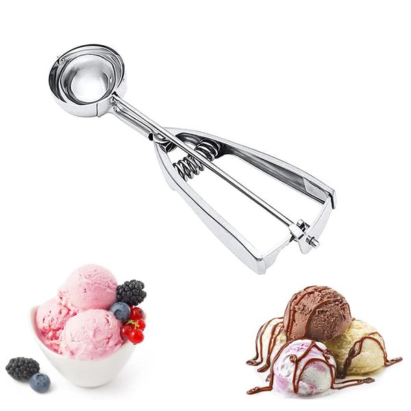 Ice Cream Scoops with Easy Trigger Stainless Steel Cookie Scoops Cookie Dough Scoope with Trigger Cupcake Scoop Perfect Make Ball for DIY Fruit Baller, Meatball, Melon, Muffin, Mashed Food - 4CM