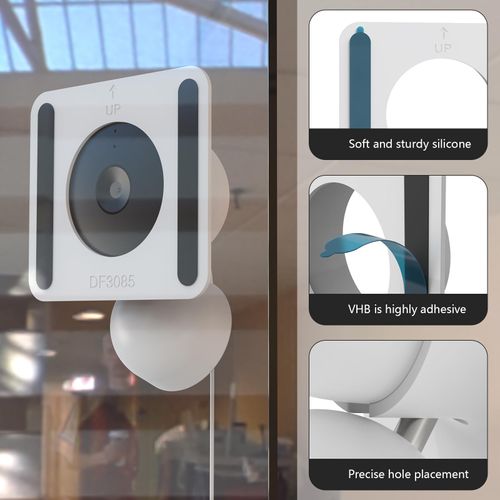 HOLACA Window Mount for Google Nest Cam Indoor(Wired)-2nd Gen, Adhesive Mount for Google Nest Cam Indoor(Wired)-2nd Gen (White)