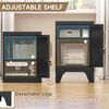 Metal Nightstand End Side Table 2 Shelves Storage Organizer Bedside Table w/lock