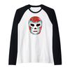 Wrestling Lucha Libre Luchador Mask Retro Throwback Raglan, black