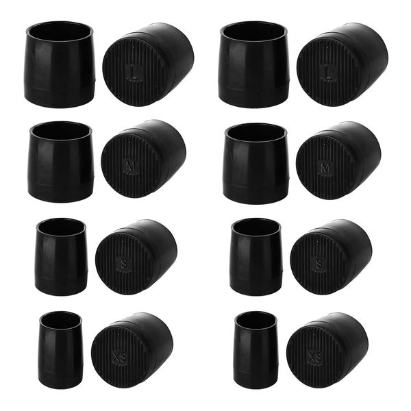 Jagowa 8 Pairs High Heel Protectors Anti-Slip Rubber Heel Covers Repair Replacement Caps for Outdoor XS, S, M, L (Black)