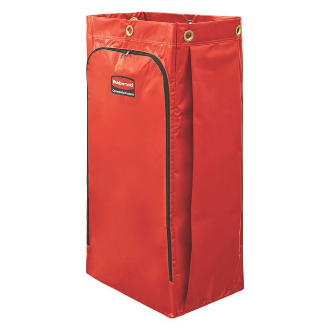 Rubbermaid Commercial High Capacity Cleaning Cart Bag, 34 Gallon, Red, 1966882
