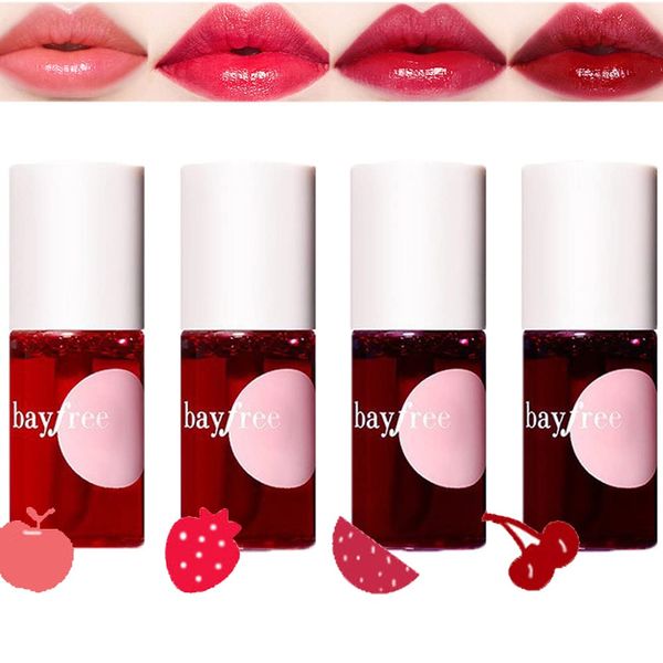 Sitovely 4 Colors Fruity Lip Tint Set, Mini Multi Stick Liquid Lipstick, Long Lasting Hydrating Formula Moisturizing Watery Lip Stain Lip Color Makeup