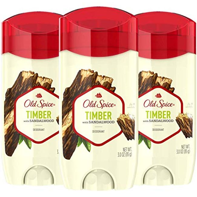 Old Spice Aluminum Free Deodorant for Men, Timber with Sandalwood Scent, 3 oz, (Pack of 3)