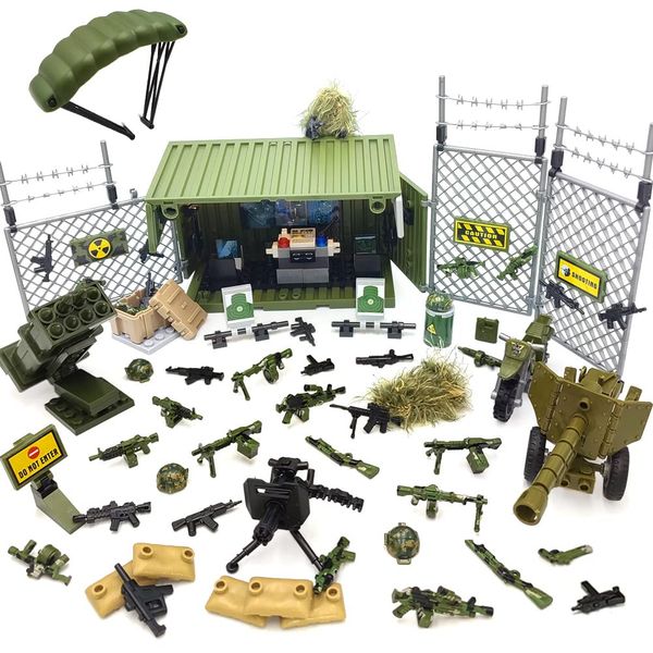 ZHX WW2 Army Military Guns Weapons and Armor Toy Thunder Containers Command Operations Building Block Toy Battle Sets for Kids