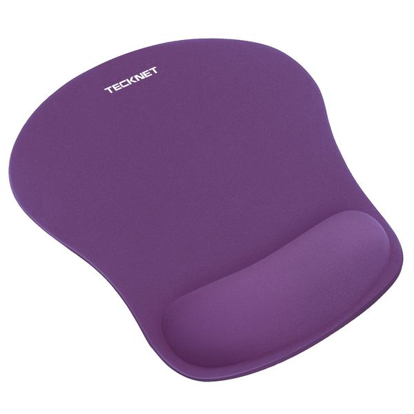 TECKNET Mauspad mit Gelkissen, Wasserdicht Mausmatte Ergonomisches Komfort Mousepad Office mit Handgelenkpolster Handauflage für Alle Maus Computer Laptop, Lila