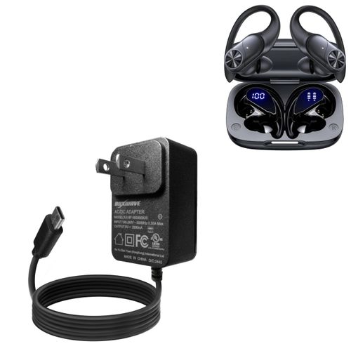 BoxWave Charger Compatible with PocBuds Wireless Earbuds - Wall Charger Direct (15W), Rapid Charge Your Device with Built-in 6ft Cable