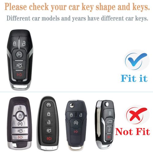 Kirsnda for Ford and for Lincoln key fob cover case,with keychain fit Explorer Mustang Edge Fusion MKZ MKC Smart Remote Vehicle Accessories,Soft TPU key case,5 Buttons(Red)