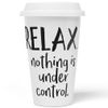 JUNIWORDS To-Go Becher mit Deckel, Relax, nothing is under control